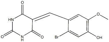 5-(2-bromo-4-hydroxy-5-methoxybenzylidene)-2,4,6(1H,3H,5H)-pyrimidinetrione 结构式