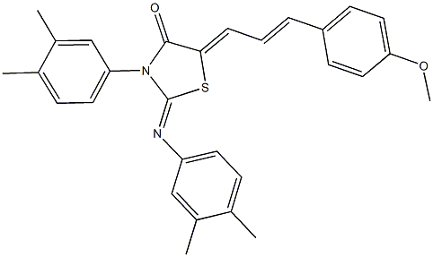 3-(3,4-dimethylphenyl)-2-[(3,4-dimethylphenyl)imino]-5-[3-(4-methoxyphenyl)-2-propenylidene]-1,3-thiazolidin-4-one 结构式