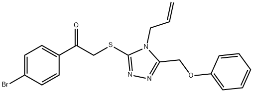 2-{[4-allyl-5-(phenoxymethyl)-4H-1,2,4-triazol-3-yl]sulfanyl}-1-(4-bromophenyl)ethanone 结构式