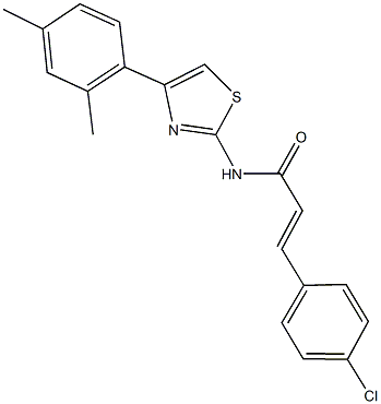 3-(4-chlorophenyl)-N-[4-(2,4-dimethylphenyl)-1,3-thiazol-2-yl]acrylamide 结构式