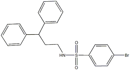 4-bromo-N-(3,3-diphenylpropyl)benzenesulfonamide 结构式