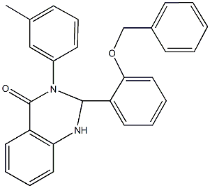 2-[2-(benzyloxy)phenyl]-3-(3-methylphenyl)-2,3-dihydro-4(1H)-quinazolinone 结构式