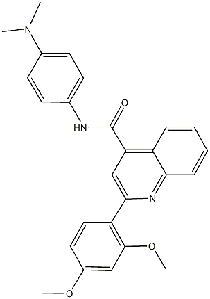 2-(2,4-dimethoxyphenyl)-N-[4-(dimethylamino)phenyl]-4-quinolinecarboxamide 结构式