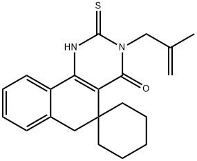 3-(2-methyl-2-propenyl)-2-thioxo-2,3,5,6-tetrahydrospiro(benzo[h]quinazoline-5,1'-cyclohexane)-4(1H)-one 结构式