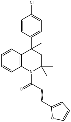 4-(4-chlorophenyl)-1-[3-(2-furyl)acryloyl]-2,2,4-trimethyl-1,2,3,4-tetrahydroquinoline 结构式