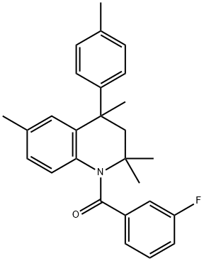 1-(3-fluorobenzoyl)-2,2,4,6-tetramethyl-4-(4-methylphenyl)-1,2,3,4-tetrahydroquinoline 结构式