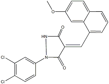 1-(3,4-dichlorophenyl)-4-[(7-methoxy-1-naphthyl)methylene]-3,5-pyrazolidinedione 结构式