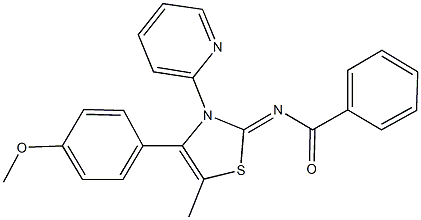 N-(4-(4-methoxyphenyl)-5-methyl-3-(2-pyridinyl)-1,3-thiazol-2(3H)-ylidene)benzamide 结构式