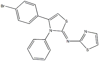 N-(4-(4-bromophenyl)-3-phenyl-1,3-thiazol-2(3H)-ylidene)-N-(1,3-thiazol-2-yl)amine 结构式