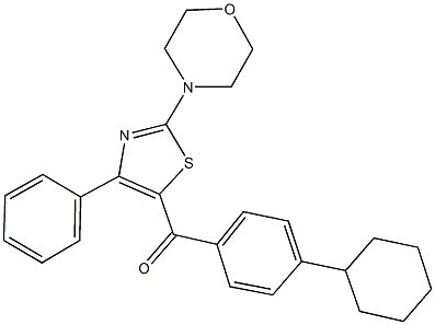 (4-cyclohexylphenyl)[2-(4-morpholinyl)-4-phenyl-1,3-thiazol-5-yl]methanone 结构式