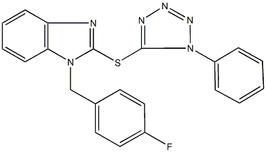 1-(4-fluorobenzyl)-2-[(1-phenyl-1H-tetraazol-5-yl)sulfanyl]-1H-benzimidazole 结构式