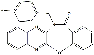 12-(4-fluorobenzyl)quinoxalino[2,3-b][1,4]benzoxazepin-13(12H)-one 结构式