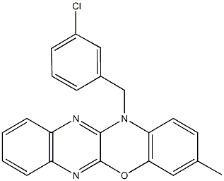 12-(3-chlorobenzyl)-3-methyl-12H-quinoxalino[2,3-b][1,4]benzoxazine 结构式