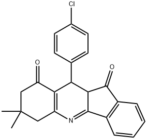 10-(4-chlorophenyl)-7,7-dimethyl-7,8,10,10a-tetrahydro-6H-indeno[1,2-b]quinoline-9,11-dione 结构式