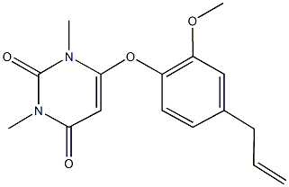 6-(4-allyl-2-methoxyphenoxy)-1,3-dimethyl-2,4(1H,3H)-pyrimidinedione 结构式