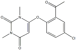 6-(2-acetyl-4-chlorophenoxy)-1,3-dimethyl-2,4(1H,3H)-pyrimidinedione 结构式
