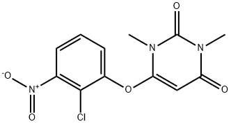 6-{2-chloro-3-nitrophenoxy}-1,3-dimethyl-2,4(1H,3H)-pyrimidinedione 结构式