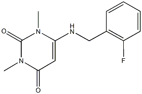 6-[(2-fluorobenzyl)amino]-1,3-dimethyl-2,4(1H,3H)-pyrimidinedione 结构式