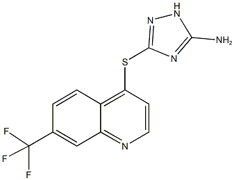 3-{[7-(trifluoromethyl)-4-quinolinyl]sulfanyl}-1H-1,2,4-triazol-5-amine 结构式