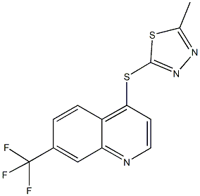 4-[(5-methyl-1,3,4-thiadiazol-2-yl)sulfanyl]-7-(trifluoromethyl)quinoline 结构式