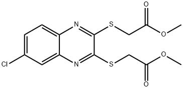 methyl ({6-chloro-3-[(2-methoxy-2-oxoethyl)sulfanyl]-2-quinoxalinyl}sulfanyl)acetate 结构式