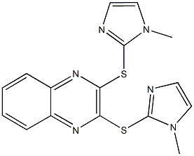 2,3-bis[(1-methyl-1H-imidazol-2-yl)sulfanyl]quinoxaline 结构式