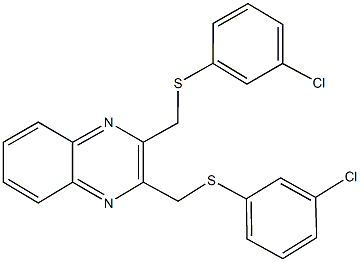 2,3-bis{[(3-chlorophenyl)sulfanyl]methyl}quinoxaline 结构式