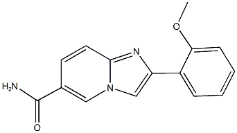 2-(2-methoxyphenyl)imidazo[1,2-a]pyridine-6-carboxamide 结构式