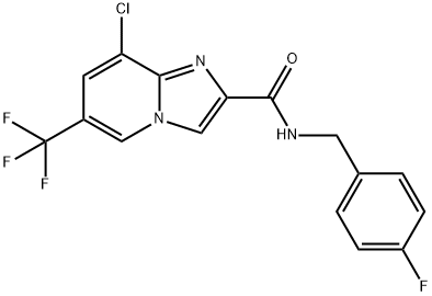 8-chloro-N-(4-fluorobenzyl)-6-(trifluoromethyl)imidazo[1,2-a]pyridine-2-carboxamide 结构式