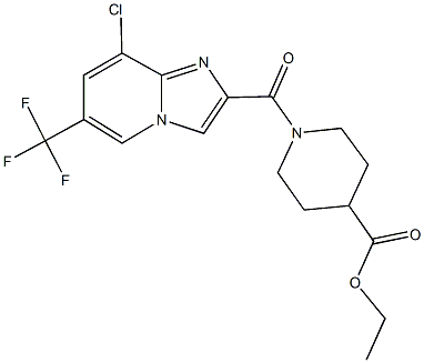 ethyl 1-{[8-chloro-6-(trifluoromethyl)imidazo[1,2-a]pyridin-2-yl]carbonyl}-4-piperidinecarboxylate 结构式