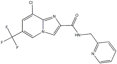 8-chloro-N-(2-pyridinylmethyl)-6-(trifluoromethyl)imidazo[1,2-a]pyridine-2-carboxamide 结构式