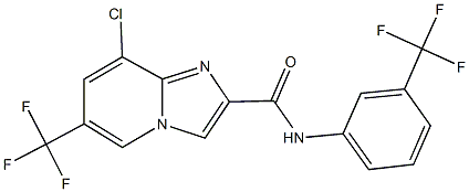 8-chloro-6-(trifluoromethyl)-N-[3-(trifluoromethyl)phenyl]imidazo[1,2-a]pyridine-2-carboxamide 结构式