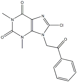 8-chloro-1,3-dimethyl-9-(2-oxo-2-phenylethyl)-3,9-dihydro-1H-purine-2,6-dione 结构式