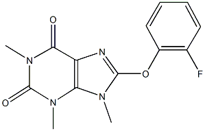 8-(2-fluorophenoxy)-1,3,9-trimethyl-3,9-dihydro-1H-purine-2,6-dione 结构式