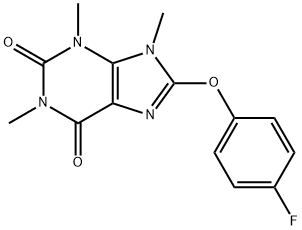 8-(4-fluorophenoxy)-1,3,9-trimethyl-3,9-dihydro-1H-purine-2,6-dione 结构式