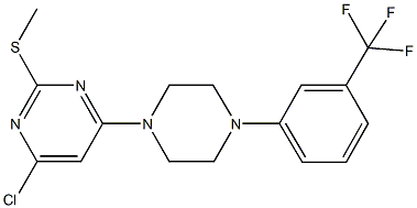 4-chloro-2-(methylsulfanyl)-6-{4-[3-(trifluoromethyl)phenyl]-1-piperazinyl}pyrimidine 结构式