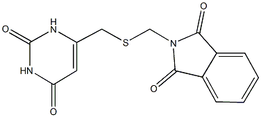 2-({[(2,6-dioxo-1,2,3,6-tetrahydro-4-pyrimidinyl)methyl]sulfanyl}methyl)-1H-isoindole-1,3(2H)-dione 结构式