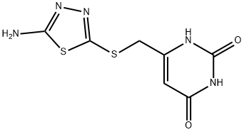 6-{[(5-amino-1,3,4-thiadiazol-2-yl)sulfanyl]methyl}-2,4(1H,3H)-pyrimidinedione 结构式