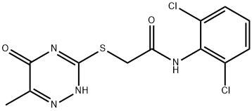 N-(2,6-dichlorophenyl)-2-[(6-methyl-5-oxo-4,5-dihydro-1,2,4-triazin-3-yl)sulfanyl]acetamide 结构式