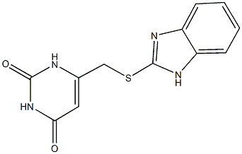 6-[(1H-benzimidazol-2-ylsulfanyl)methyl]-2,4(1H,3H)-pyrimidinedione 结构式