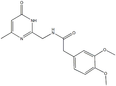 2-(3,4-dimethoxyphenyl)-N-[(4-methyl-6-oxo-1,6-dihydro-2-pyrimidinyl)methyl]acetamide 结构式