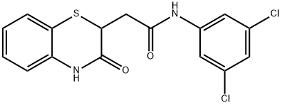 N-(3,5-dichlorophenyl)-2-(3-oxo-3,4-dihydro-2H-1,4-benzothiazin-2-yl)acetamide 结构式