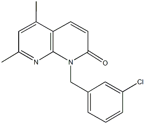 1-(3-chlorobenzyl)-5,7-dimethyl[1,8]naphthyridin-2(1H)-one 结构式