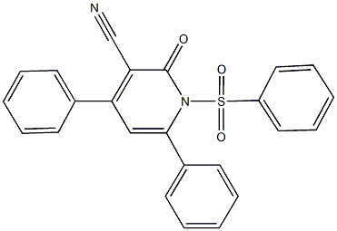 2-oxo-4,6-diphenyl-1-(phenylsulfonyl)-1,2-dihydro-3-pyridinecarbonitrile 结构式