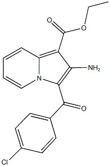 ethyl 2-amino-3-(4-chlorobenzoyl)-1-indolizinecarboxylate 结构式