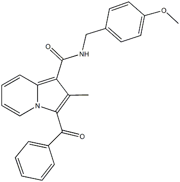 3-benzoyl-N-(4-methoxybenzyl)-2-methyl-1-indolizinecarboxamide 结构式