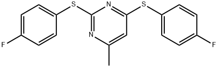 2,4-bis[(4-fluorophenyl)sulfanyl]-6-methylpyrimidine 结构式