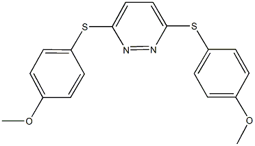 3,6-bis[(4-methoxyphenyl)sulfanyl]pyridazine 结构式