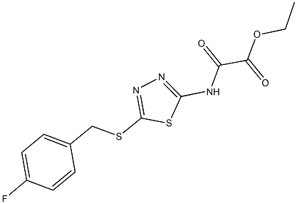 ethyl ({5-[(4-fluorobenzyl)sulfanyl]-1,3,4-thiadiazol-2-yl}amino)(oxo)acetate 结构式