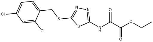 ethyl ({5-[(2,4-dichlorobenzyl)sulfanyl]-1,3,4-thiadiazol-2-yl}amino)(oxo)acetate 结构式